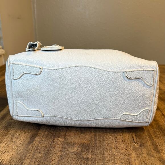 Prada Vitello Daino Handbag Pebbled Leather Braided Handle Zipper Lock Off-White - Picture 8 of 13